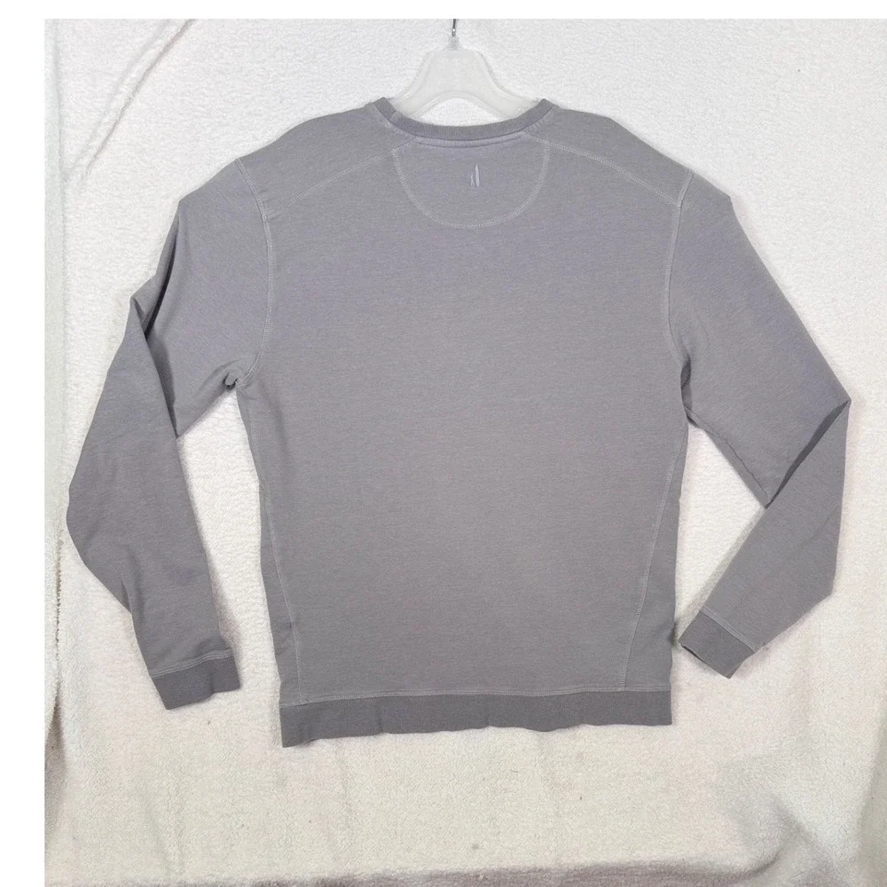 Johnnie-O V-Stitch Gray Crewneck Sweatshirt French Terry Pullover Mens Small